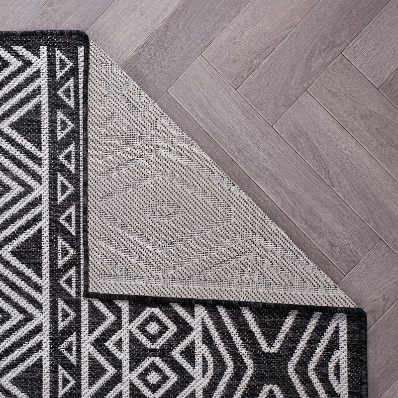 World Rug Gallery Distressed Geometric Bohemian Textured Flat Weave Indoor/Outdoor Area Rug, 5 of 18