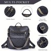 INFURNIC Backpacks Women Convertible Leather Backpack Handbag Waterproof Large Capacity Multi-functional Travel Bag, Black, 12.87"*7.02"*2.34" - 2 of 4