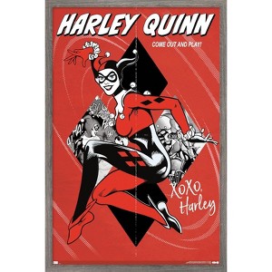 Trends International DC Comics - Harley Quinn - Come Out And Play Framed Wall Poster Prints - 1 of 4