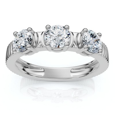 Pompeii3 3/4Ct Jade Diamond Wedding Stackable Ring 14k Gold or Platinum Lab Created