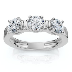 Pompeii3 3/4Ct Jade Diamond Wedding Stackable Ring 14k Gold or Platinum Lab Created - 1 of 4