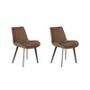 WJSHome Modern Dining Chairs Set of 2, PU Leather Accent Chairs Waterproof Kitchen & Dining Room Chairs with Comfortable Sponge Seat and Metal Legs - 2 of 4