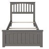 AFI Furnishings Mission Twin Extra Long Traditional Bed with Matching Footboard and Turbo Charger in Grey - 3 of 4