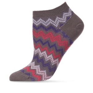 Memoi Color Zag Running Soft-Fit Cotton-Rich Low Cut Women's Socks - 1 of 3