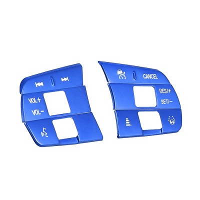 Unique Bargains Steering Wheel Button Stickers Cover Volume Cruise Button Trim for Honda Civic 11th Gen Blue 6pcs