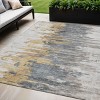 Ivory Charcoal And Silver Abstract Washable Indoor Outdoor Area Rug - 2 of 4