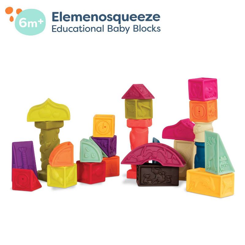 B. toys Educational Baby Blocks - Elemenosqueeze, 4 of 12