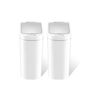SEVOBAL Indoor Trash Cans 2 Pack Bathroom Trash Can with Lid, Automatic Trash Can Small Smart Garbage Can Touchless, White, 9.1"*5.9"*12.2" - 1 of 4