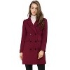 Allegra K Women's Elegant Notched Lapel Double Breasted Long Sleeve Winter Overcoat - 2 of 4