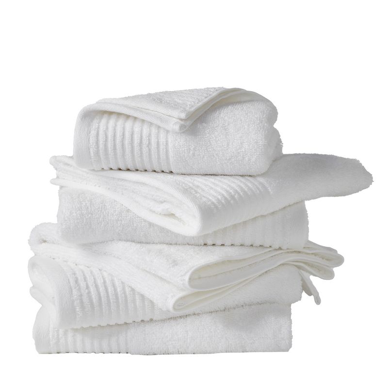 Ultra-Soft Modern Ribbed Cotton Quick Dry Towel Set, 1 of 7