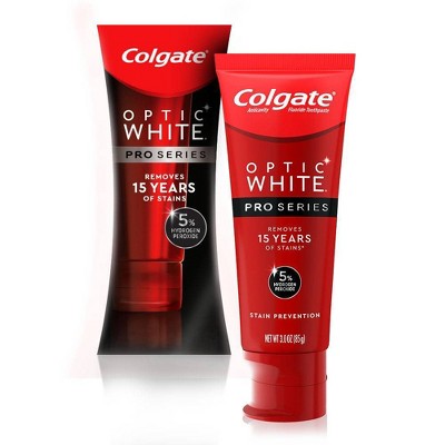 Colgate Optic White Pro Series Whitening Toothpaste with 5% Hydrogen Peroxide - Stain Prevention - 3oz