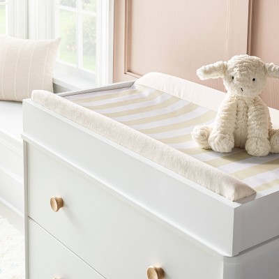 Wipeable Changing Pad Cover Khaki Stripes Cloud Island™ Target