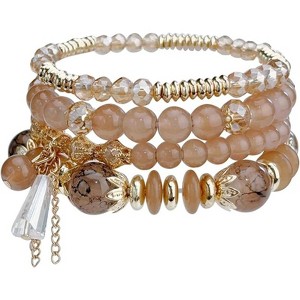 BRINJOY Bohemian Beaded Bracelet Set - Stackable Stretch Energy Bracelets with Healing Crystals and Charms - 1 of 4