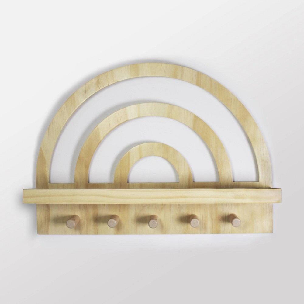 Photos - Garden & Outdoor Decoration Rainbow Wooden Shelf Natural Wood - Cloud Island™