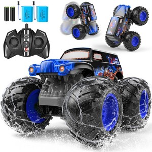 TITQWOP 1:14 Amphibious Remote Control Car,Double Wheelie 2.4GHz Waterproof Monster Truck Toy,4WD Off-Road Vehicle,All-Terrain Grass/Pool/Sand - 1 of 4