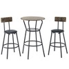 3 Piece Round Bar Table Set for 2, 2 Tier Small Pub Dining Set, Counter Height Table and Chairs Set, Wood Bistro Set for Kitchen Dining Room - 3 of 4
