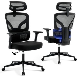 Ergonomic Office Chair with Adjustable Lumbar Support, High-Back Mesh Desk Chair, 3D Armrests & Headrest, Swivel Task Chair for Home Office - 1 of 4