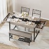 TackView Dining Table Set for 4-6, Kitchen Table and 2 Chairs & Bench, Kitchen Table with Storage Drawers,4-Piece Dining Table Set - 2 of 4