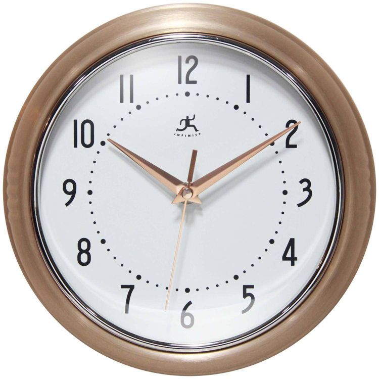 9.5" Retro Round Wall Clock - Infinity Instruments, 1 of 8