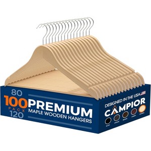 Wooden Hanger,Pack of 100 Colour:Natural - 1 of 4