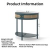 LIVAREEmlen Half Moon Design End Table with Sliding Rattan Door with 2 Rattan Storage Cabinet and Bottom Shelf for Living room, Bedroom, Hallway - 2 of 4