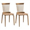 Wooden Dining Chair Set of 2, Spindle High Back Kitchen Side Chairs with 4 Legs for Home Restaurant Apartment - 2 of 4