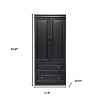HomeRoots 71" Black Wood Two Door Two Drawer Combo Dresser - 3 of 4