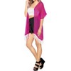 LA LEELA Women's Open Front Summer Vacation Beachwear Short Bathing Suit Cardigan Holiday Swimwear Duster Beach Swim - 4 of 4