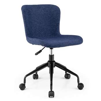 Costway Mid Back Armless Office Chair Adjustable Swivel Linen Task Chair