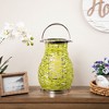 Northlight Woven Iron Pillar Candle Lantern with Glass Hurricane - 13.5" - Green - 2 of 4