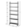 6 Tier Slim Rolling Cart, Metal Rolling Storage Cart, Utility Trolley Cart on Wheels for Kitchen Bathroom Office Laundry Narrow Space - 3 of 4