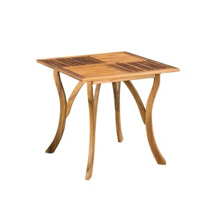 Vynxaria Patio End Tables - Natural Brown Square Dining Table, 31.5"x31.5"x30" - 1 of 4