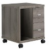 Grungis Modern File Cabinet with Wheels,Vertical Office Cabinet with 2 Drawers and Open Shelf,Printer Stand for Home,Office,White/Taupe - 2 of 4