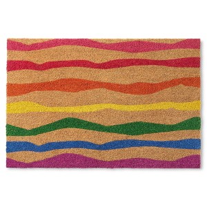 TOWN & COUNTRY TERRA Ravine Abstract Mountain Outdoor Door Mat, Natural Coir, Heavyweight, Non-Slip Entryway Mat - 1 of 4