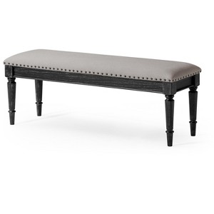 Maven Lane Elizabeth Classical Fabric Wooden Bench - 1 of 4