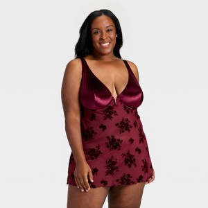 Women's Flocked Lingerie Slip Dress - Auden™ - 1 of 3