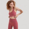 Anna-Kaci Active Women's Seamless Racerback Sports Bra with Ribbed Hem and Scoop Neckline for Medium Support - 4 of 4