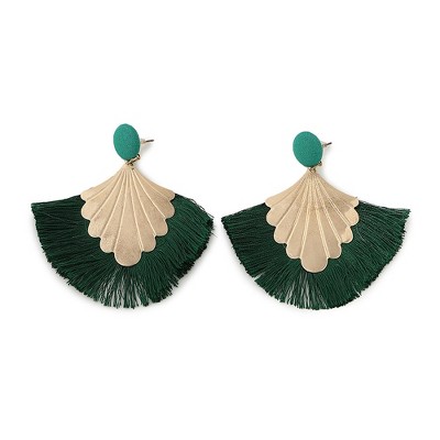 SOHI Women's Gold Tassel Drop Earrings