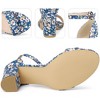Perphy Women's Floral Printed Open Toe Ankle Strap Chunky Heels Sandals - 3 of 4