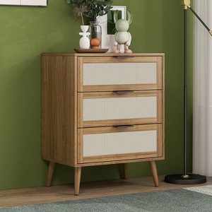 PAGED 23.23"H Night Stand Modern Bedside Table Wooden Nightstand with Storage Drawer and Open Shelf for Bedroom - 1 of 4