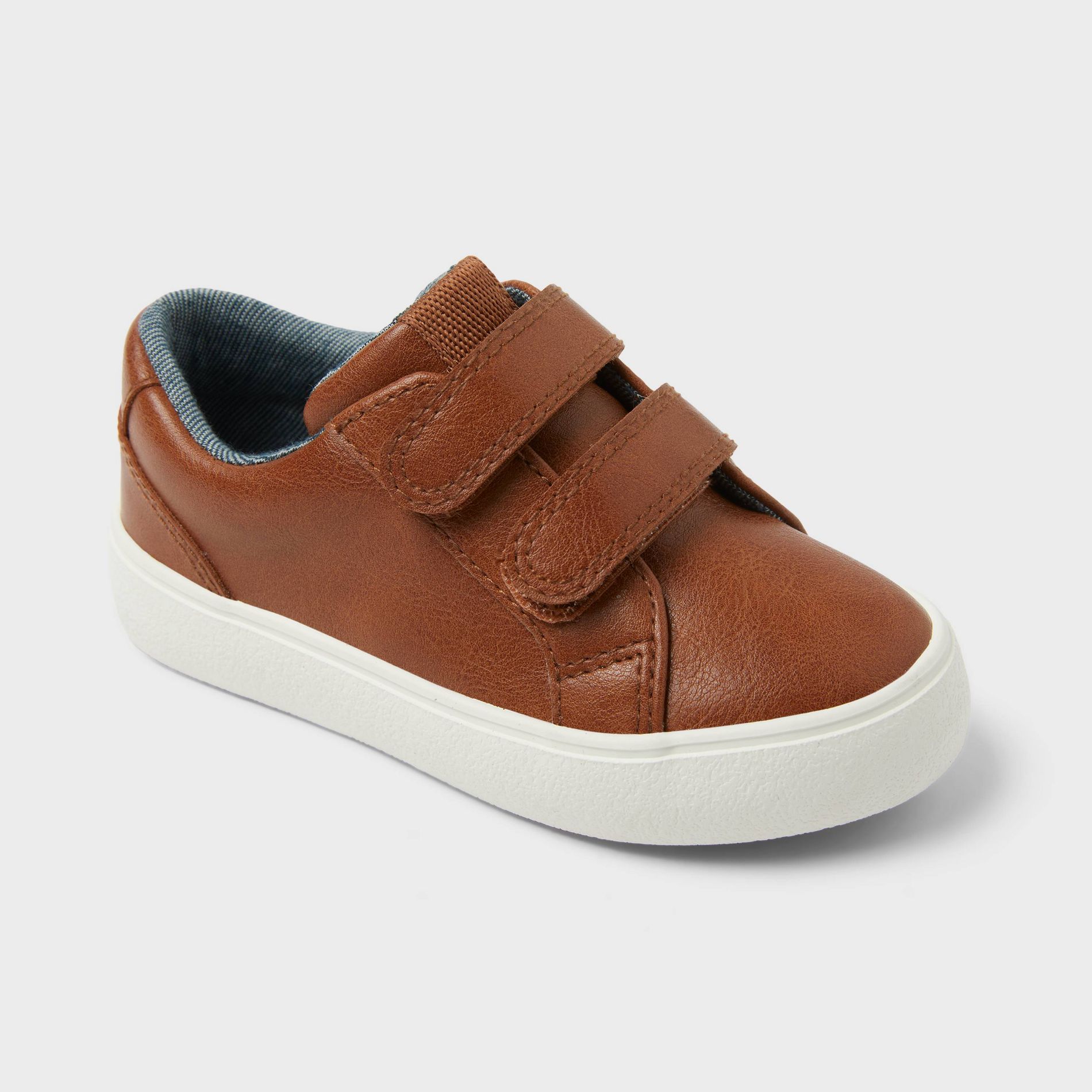 Toddler Calvin Sneakers - Cat & Jack™ Cognac 8T: Hook and Loop Closure, Recycled Polyester Insole, Flocked Outsole