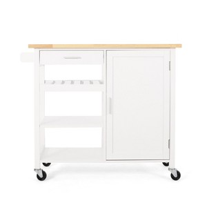 NicBex 41.75Inch Rolling Kitchen Island with 1 Drawer,3 Open Shelves and 1 Door Cabinet - 1 of 3