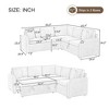81.9" L-Shaped Sectional Sofa Bed, Chenille Upholstered Sofa with Pull-Out Sleeper & Hidden Storage - ModernLuxe - 3 of 4