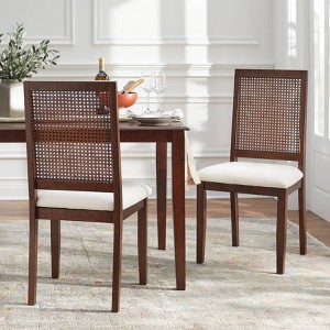 Set of 2 Westmont Dining Chairs Rustic Brown - Lifestorey: Textured Cane, 39" High, Armless - 1 of 4