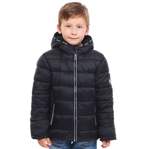 Rokka&Rolla Boys' Heavy Winter Puffer Coat Bubble Jacket-Very Black, Size 4-5