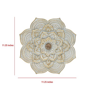 Distressed Patina Metal Layered Flower Wall Sculpture