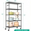 5 Tier Storage Shelves with Wheels Adjustable Wire Shelving Unit Metal Kitchen Garage Pantry Closet Laundry Organizer Rack - 3 of 4