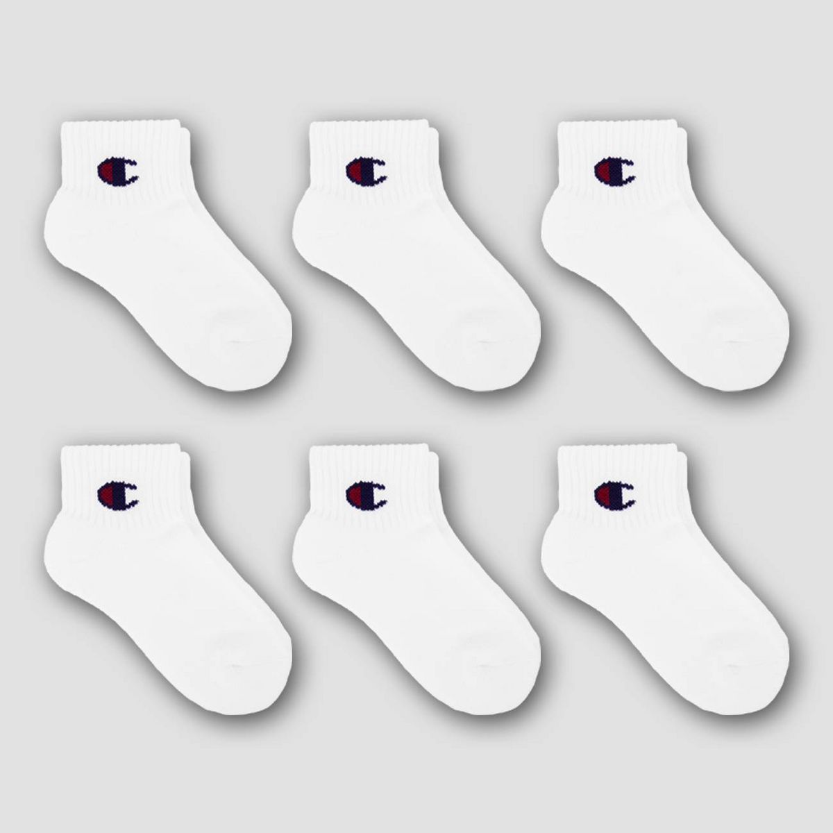 Champion Boys' 6pk Ankle Socks - White - thumbnail 3