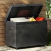 230 Gallon Outdoor Storage Deck Box, Wicker Patio Storage Box with Wheels, Flip Top Rattan Storage Bin for Cushion Garden Tool Pool Supplies - 2 of 4
