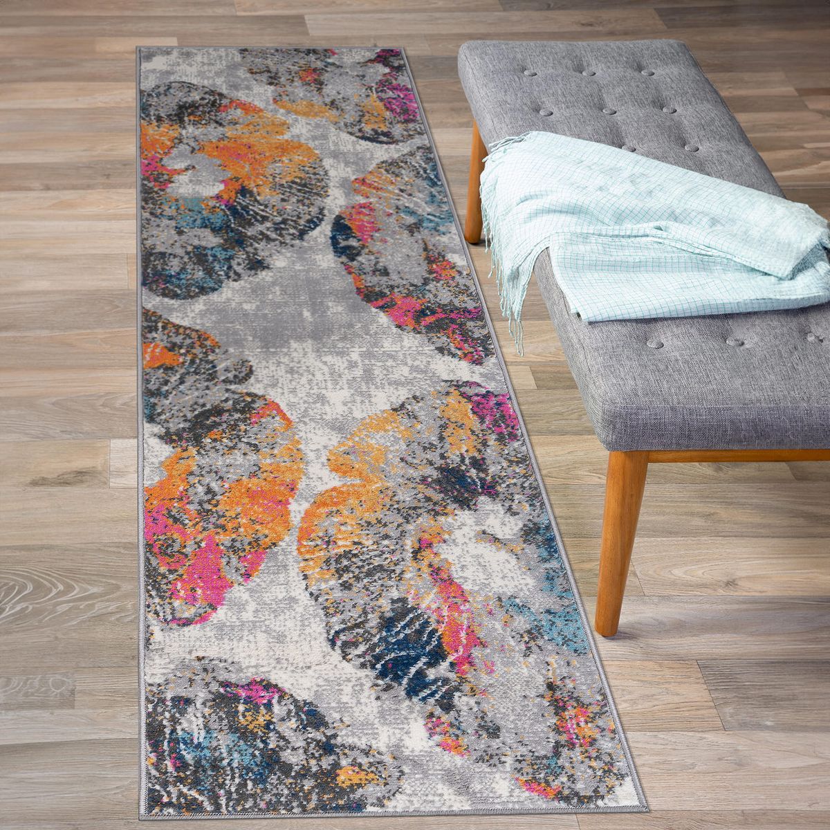 World Rug Gallery Contemporary Floral Stain Resistant Soft Area Rug - thumbnail 7